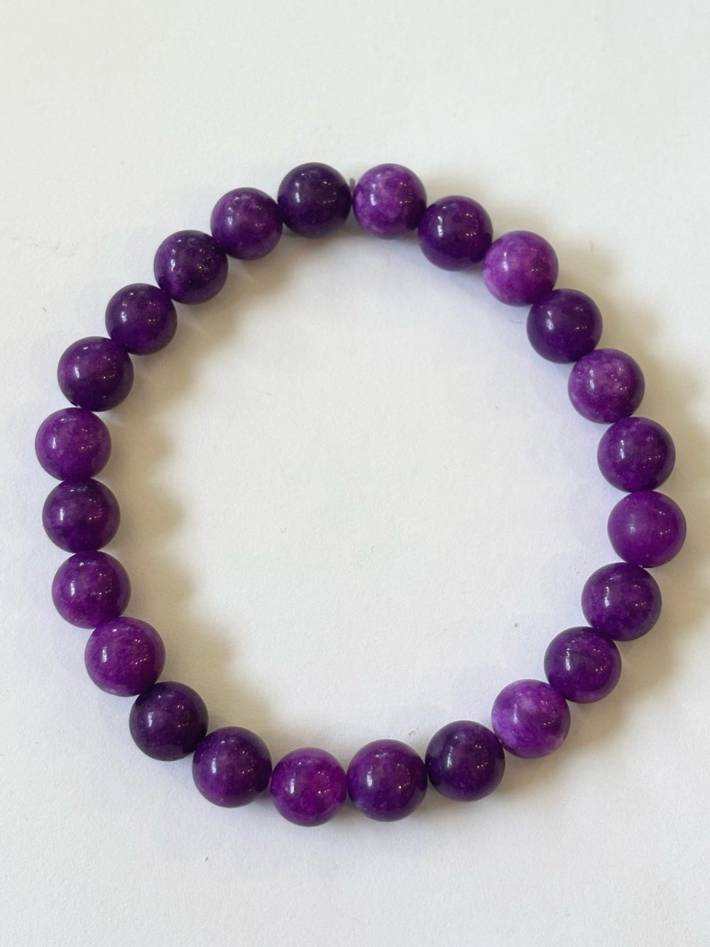 Purple Amethyst Beaded Stretch Bracelet